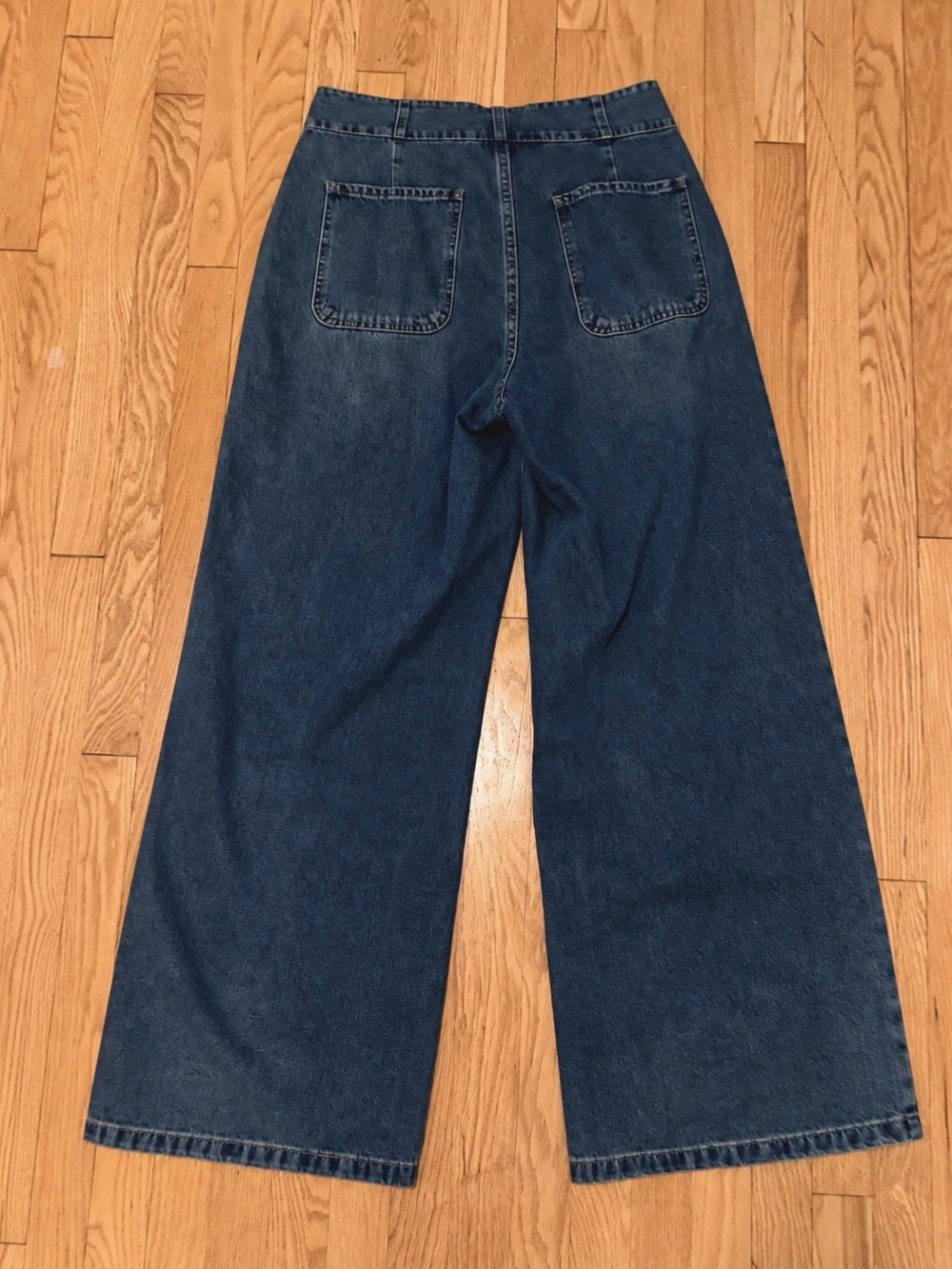 CIDER High Rise Wide Leg Jeans Size 30 Blue Denim Button Front Like New - Picture 2 of 13